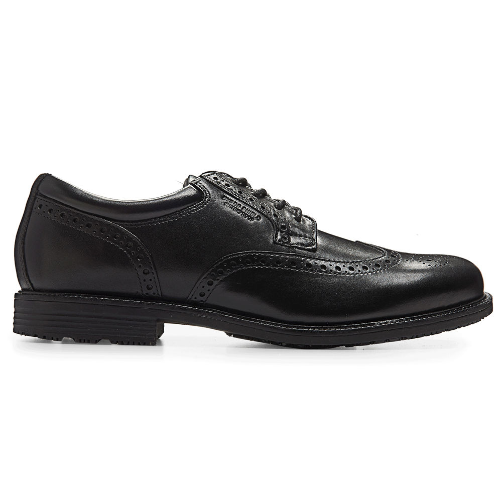 Rockport Singapore Mens Dress Shoes - Essential Details Waterproof Wingtip Black - SE4083169